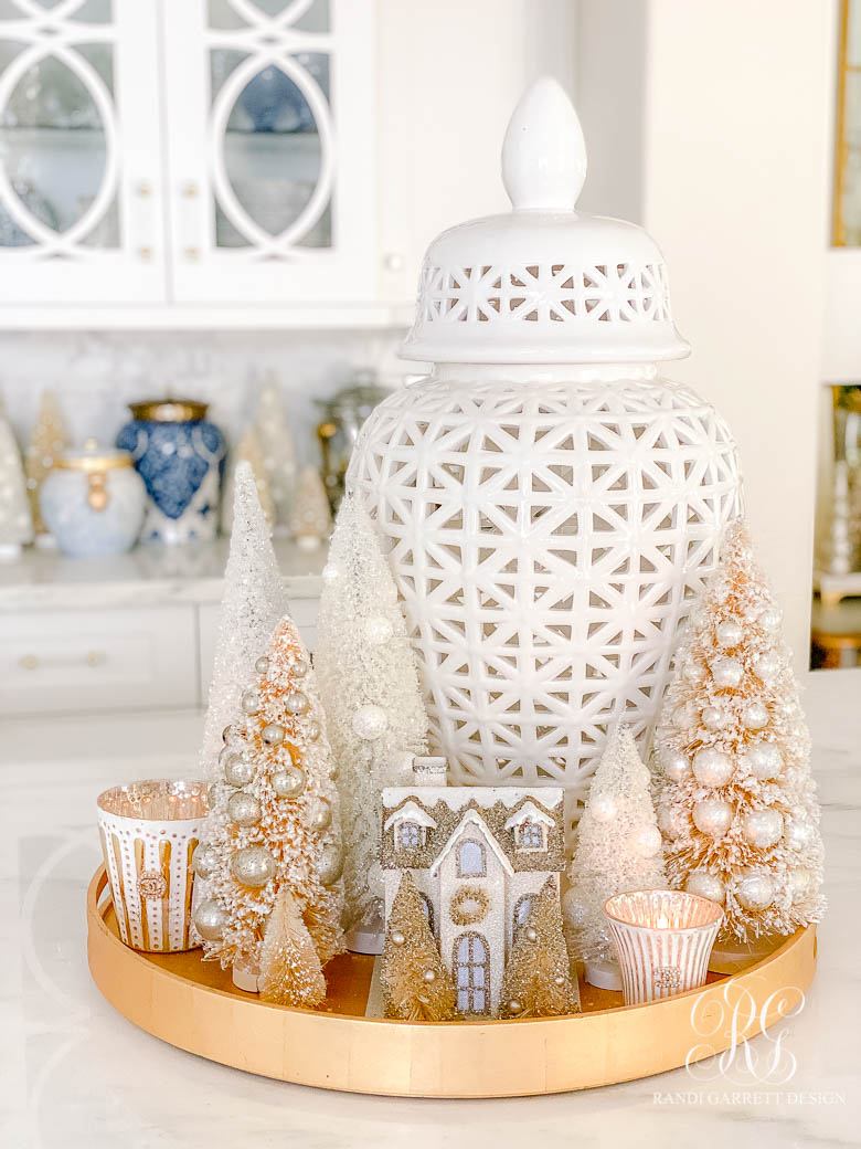 Blue White and Gold Christmas Home Tour