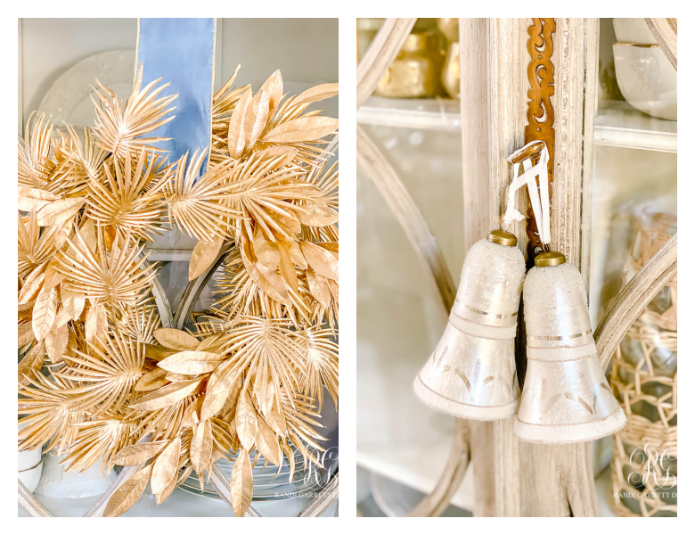 gold palm wreath - silver bells