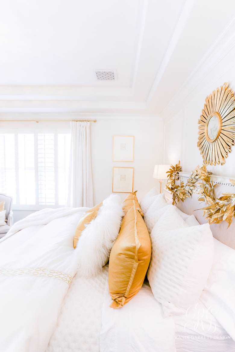 White + Gold Glam Christmas Bedroom