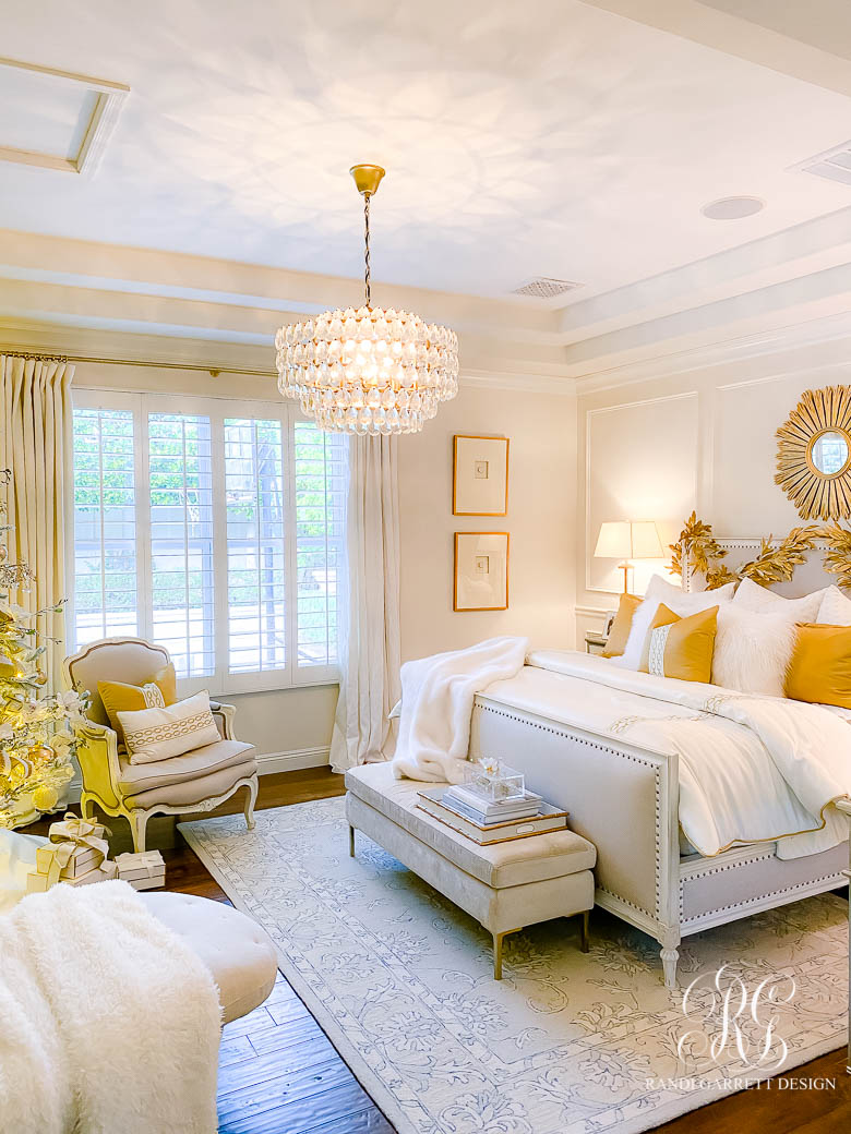 White + Gold Glam Christmas Bedroom