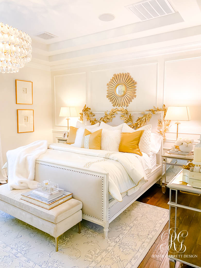 White + Gold Glam Christmas Bedroom