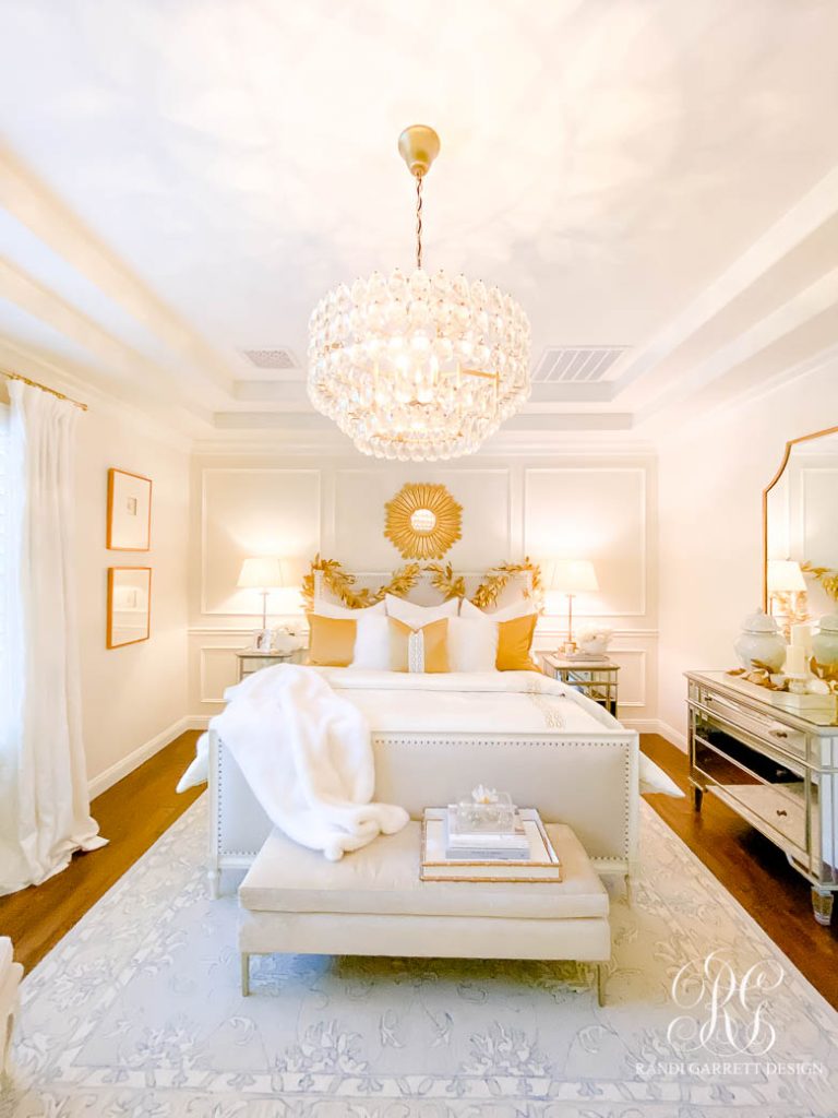 White + Gold Glam Christmas Bedroom - Randi Garrett Design