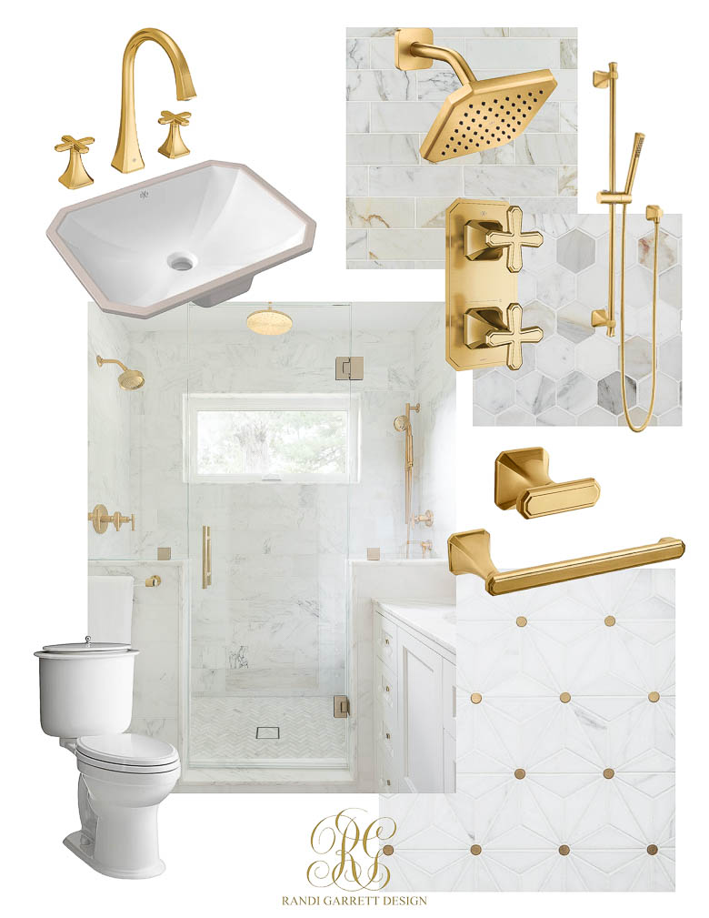 white gold bathroom 