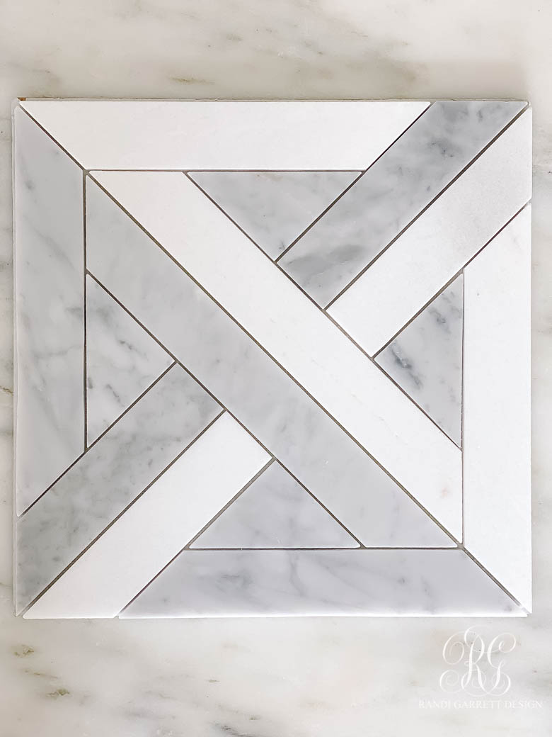 Nova Basket Bianco Carrara & Thassos Marble Mosaic Tile