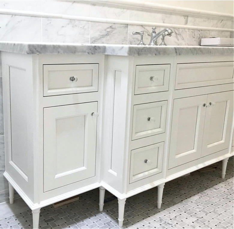 white bathroom vanity