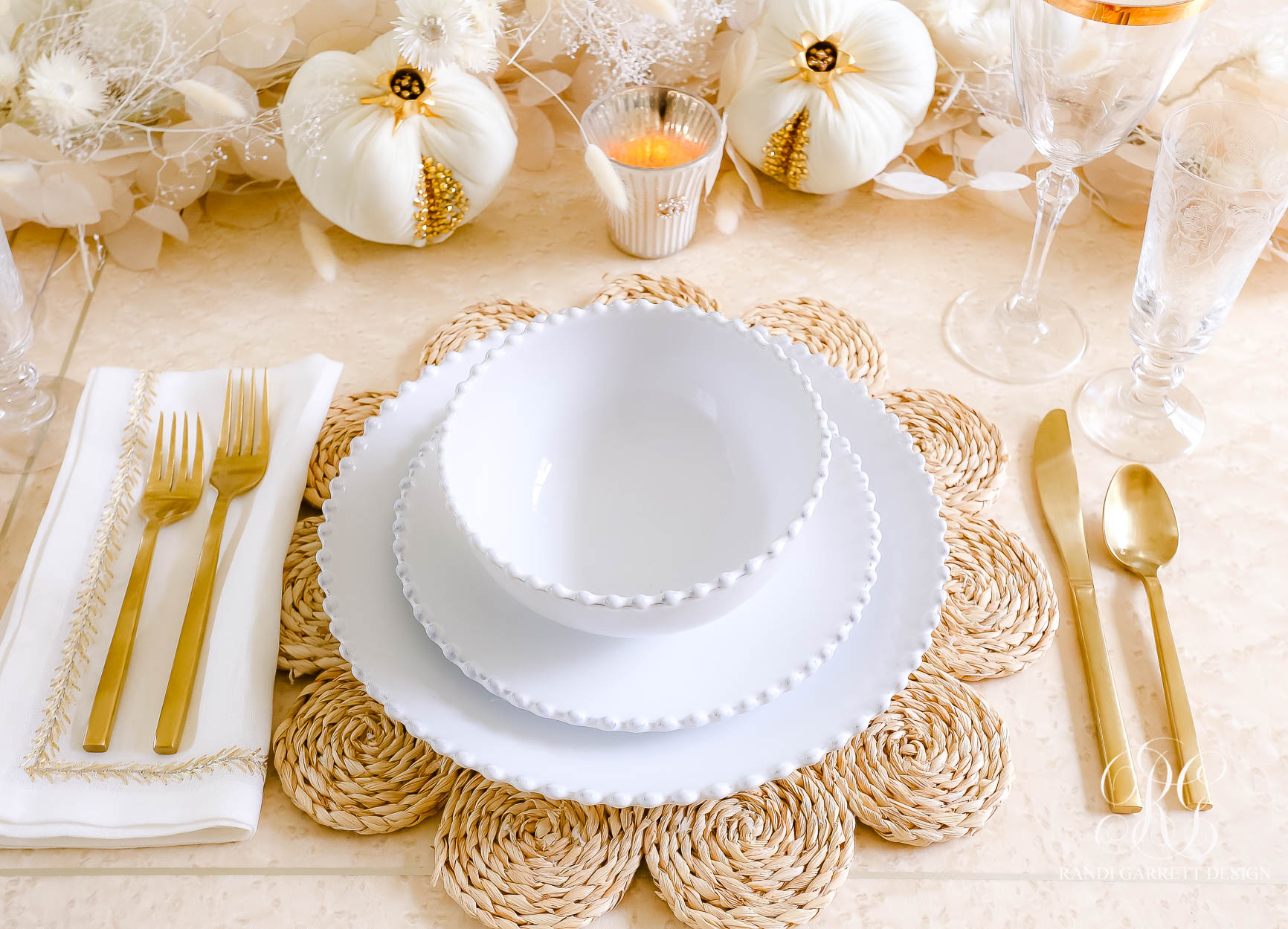 Magical White Pomegranate Thanksgiving Table