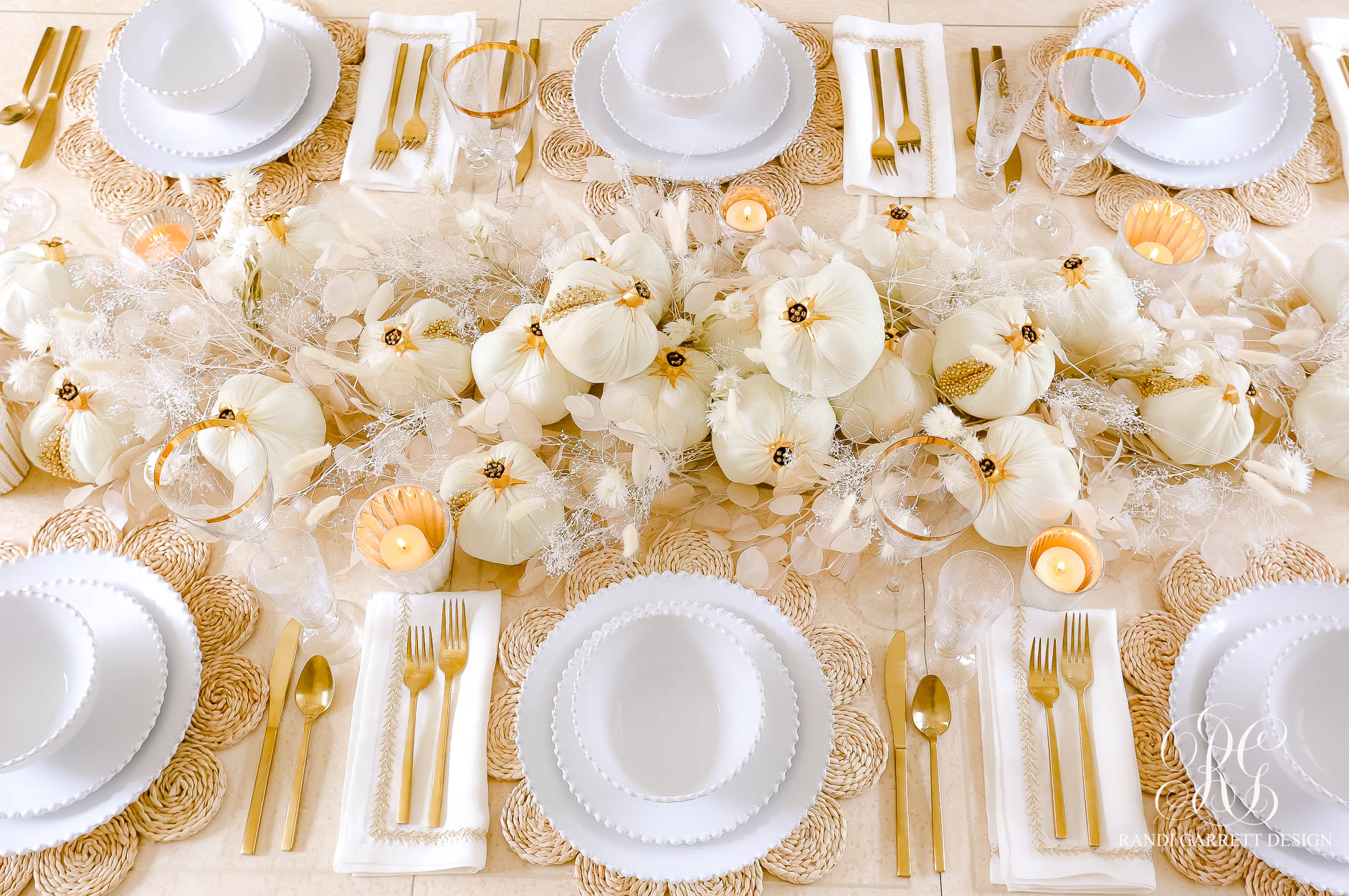 Magical White Pomegranate Thanksgiving Table