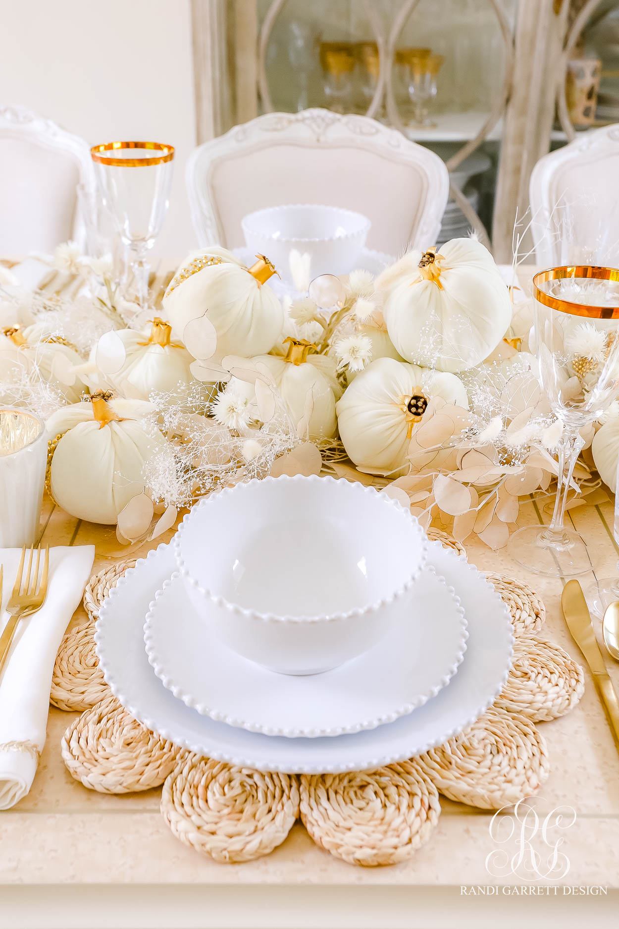 Magical White Pomegranate Thanksgiving Table