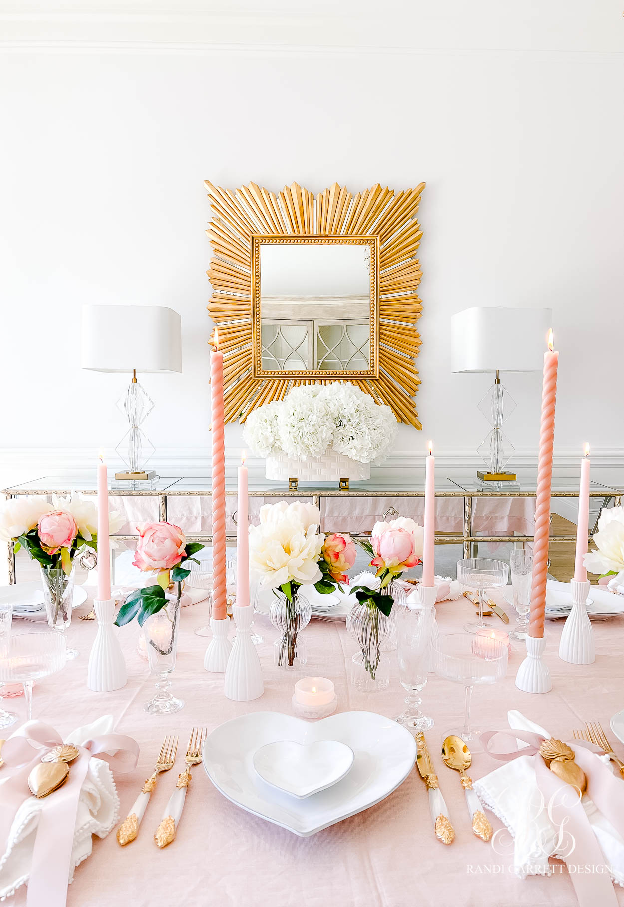 Pink Peony Valentine's Day Table - Randi Garrett Design