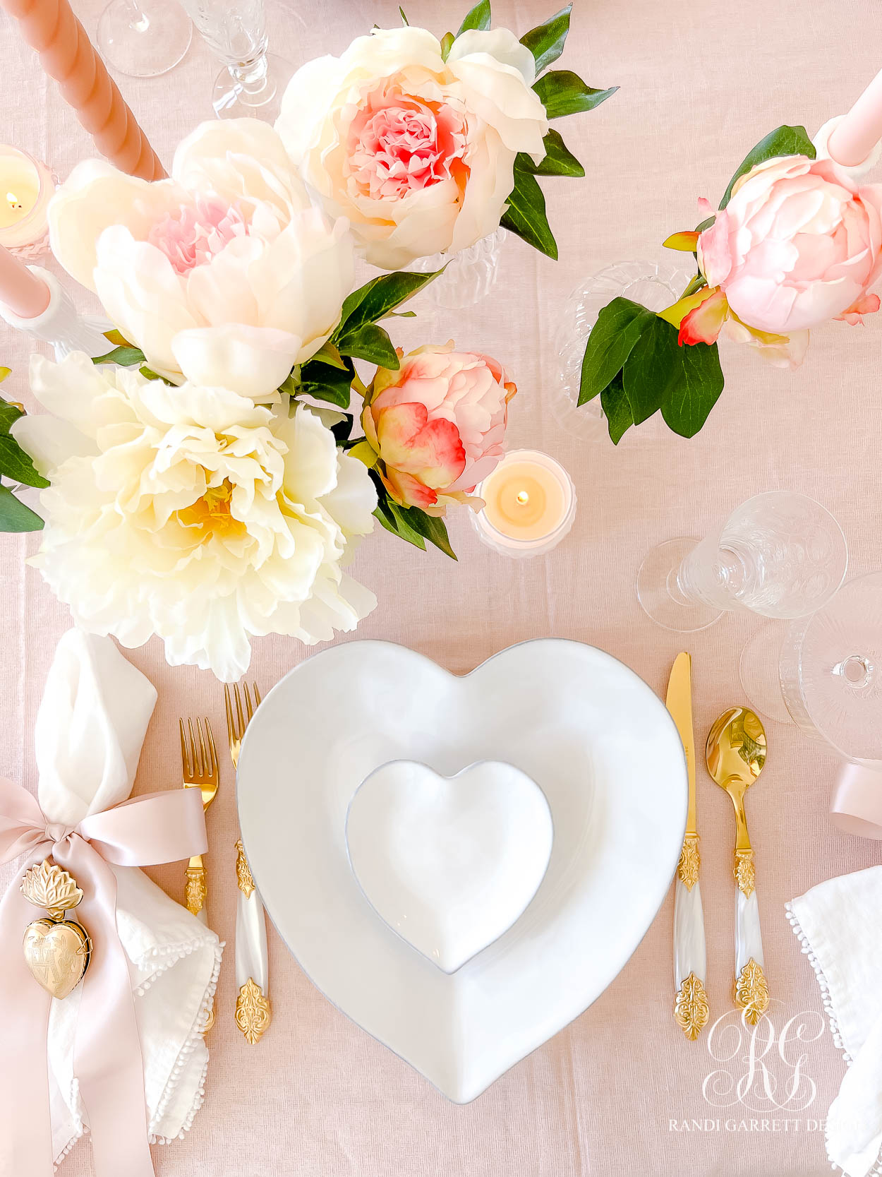 Pink Peony Valentine's Day Table