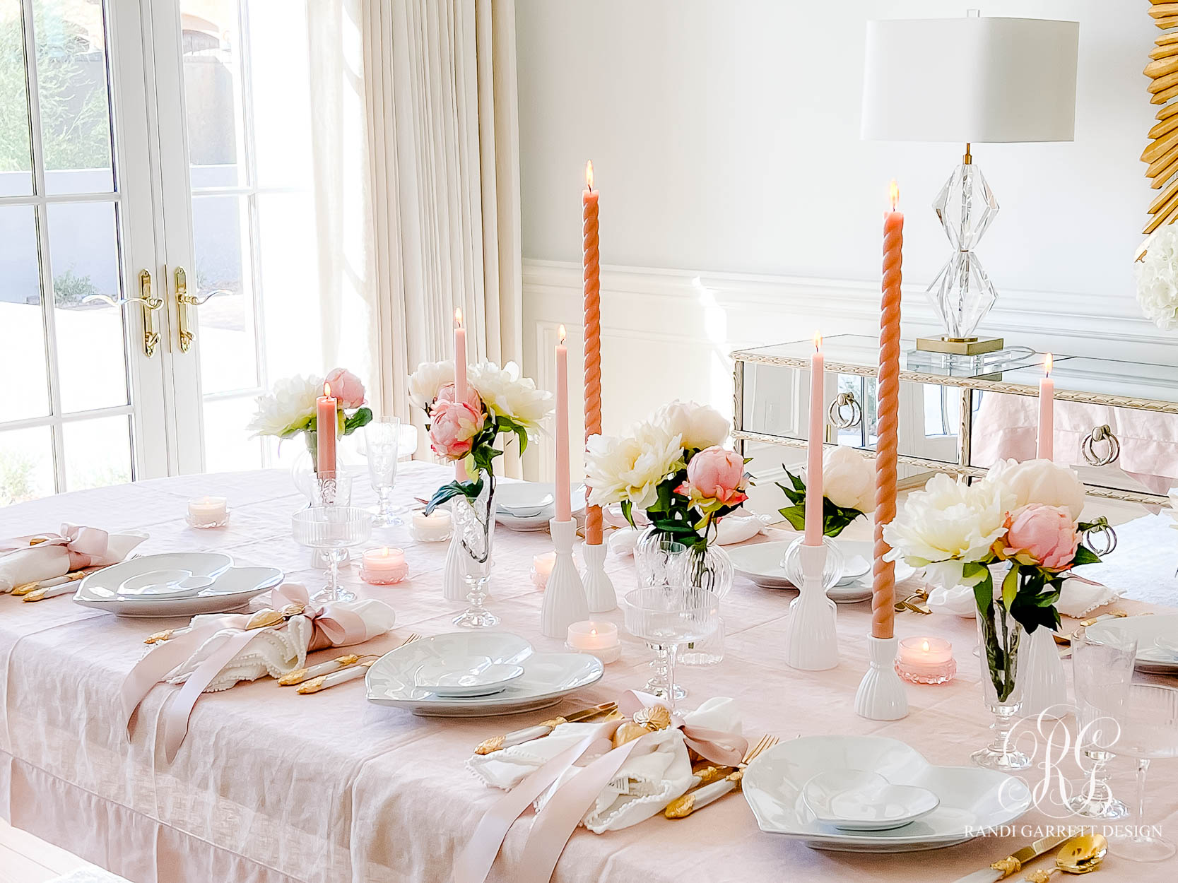 Pink Peony Valentine's Day Table