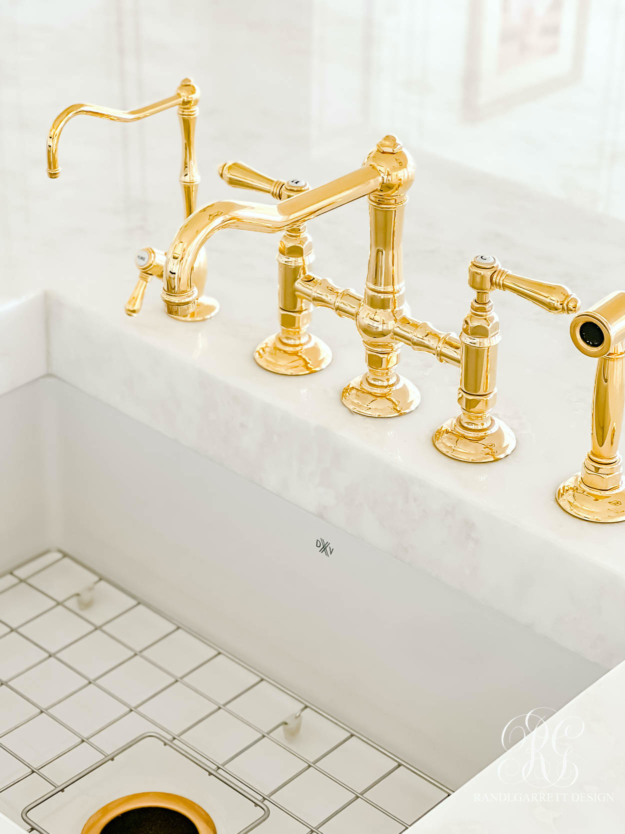 brass kitchen bridge faucet