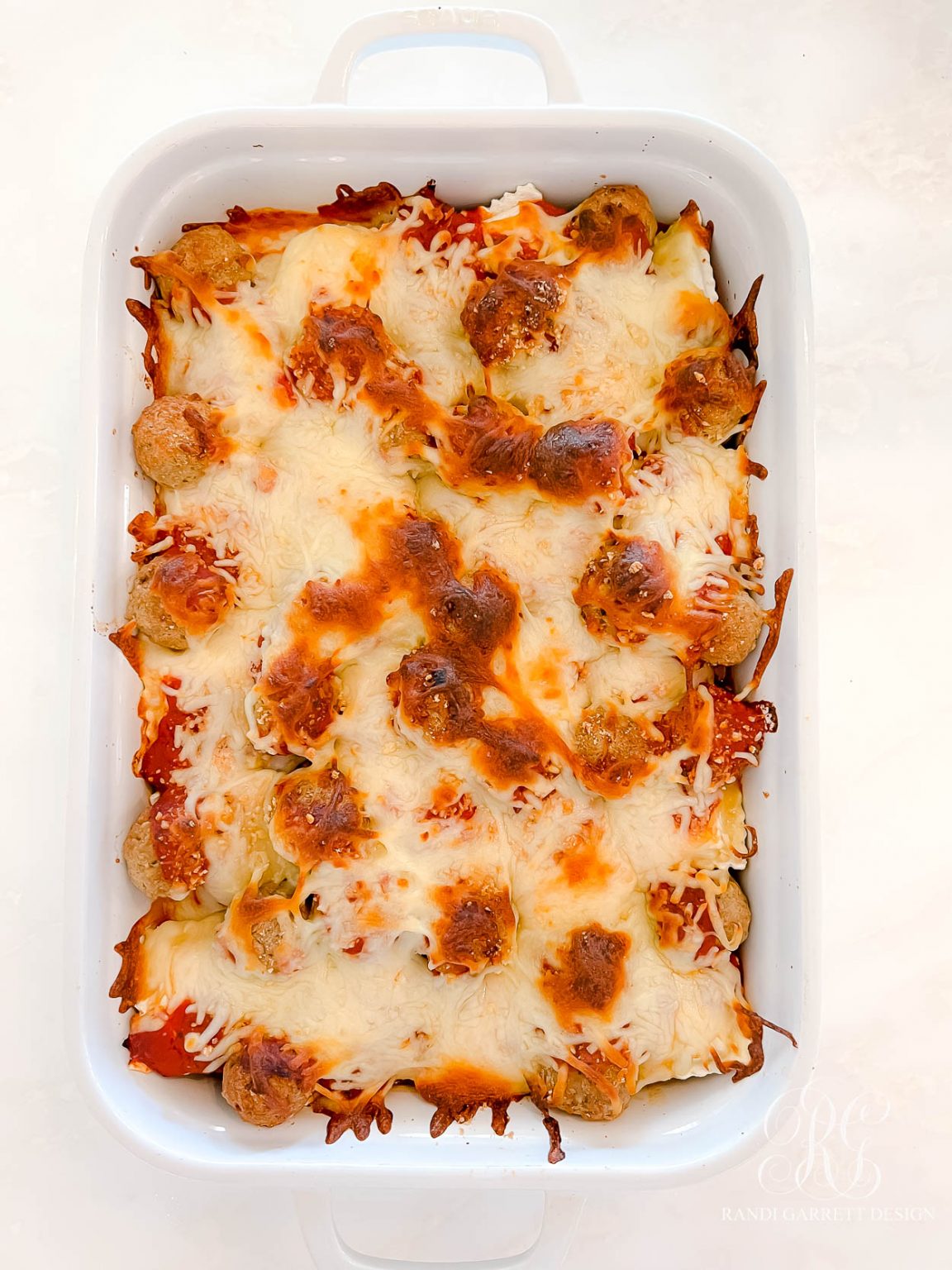 Easy Ravioli Meatball Casserole Randi Garrett Design