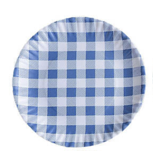 Blue and White Gingham Plates