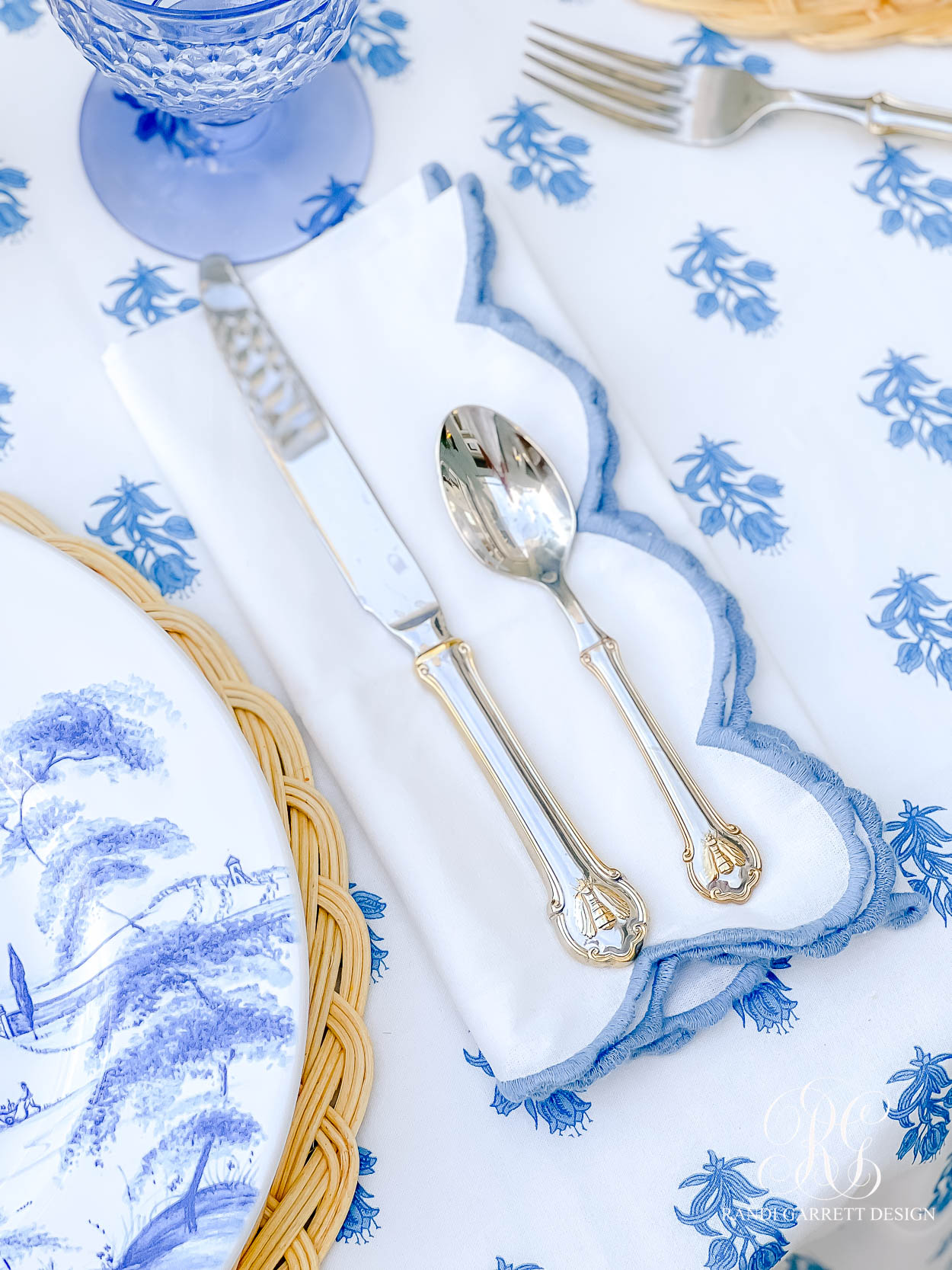 silver gold bee flatware