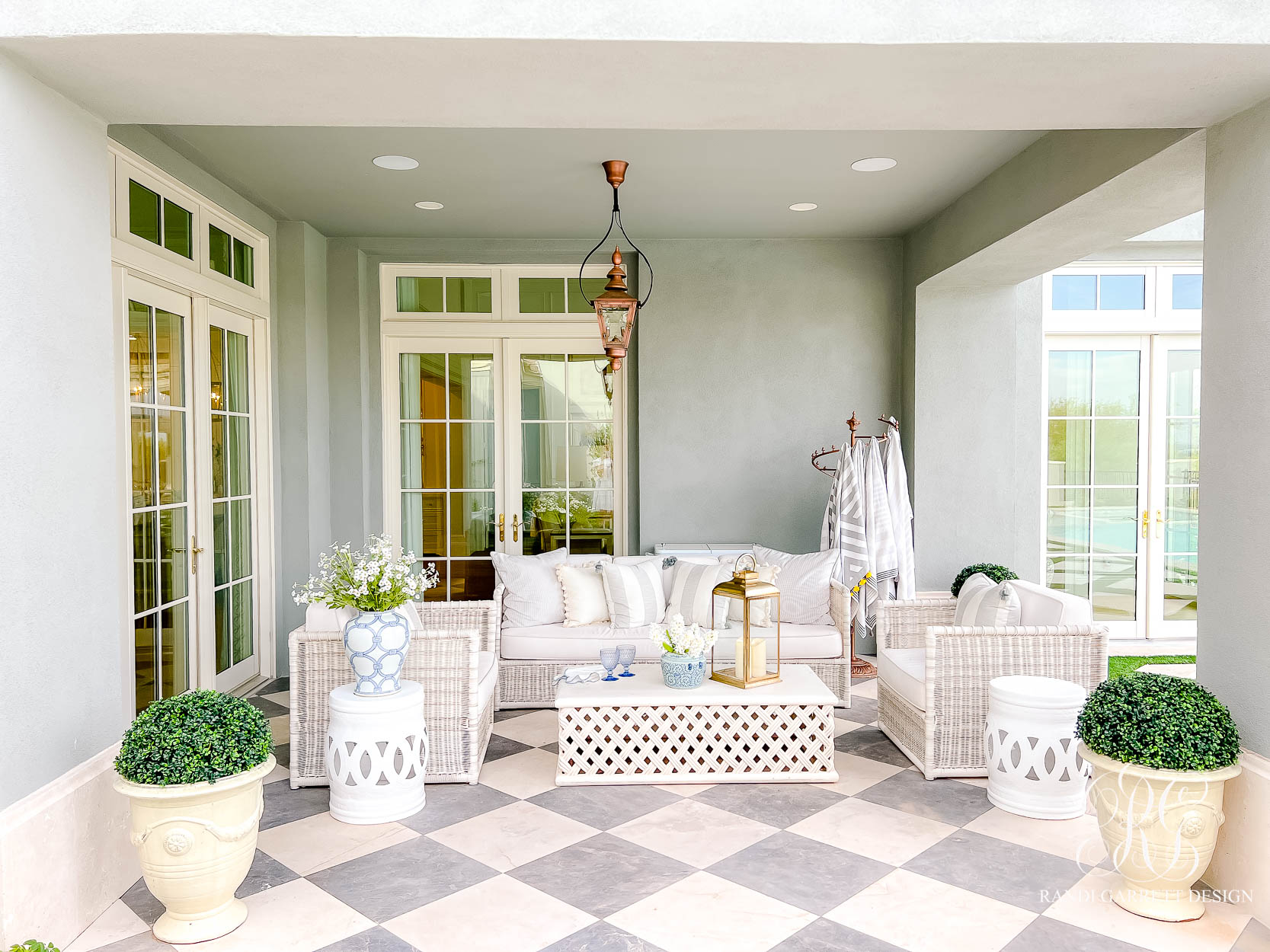 outdoor checkered patio