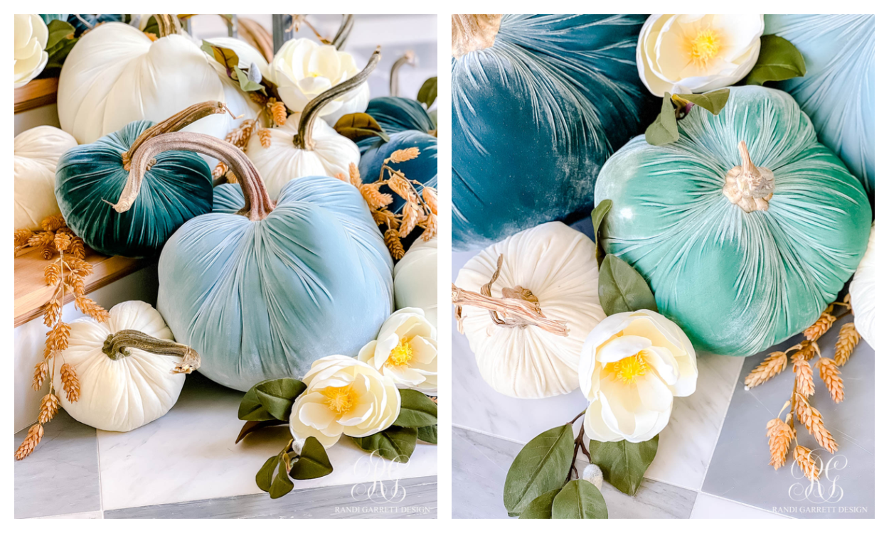 velvet pumpkins fall decor ideas