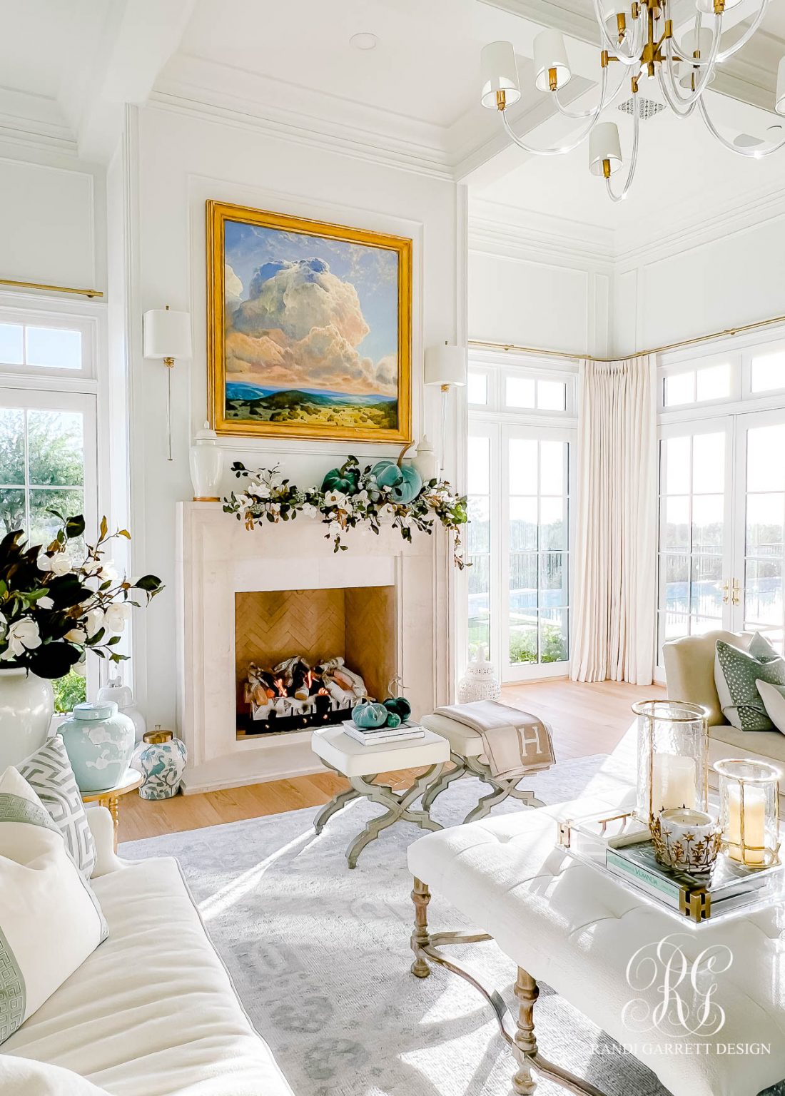 Magnolia Fall Mantel + Fall Family Room Decor - Randi Garrett Design