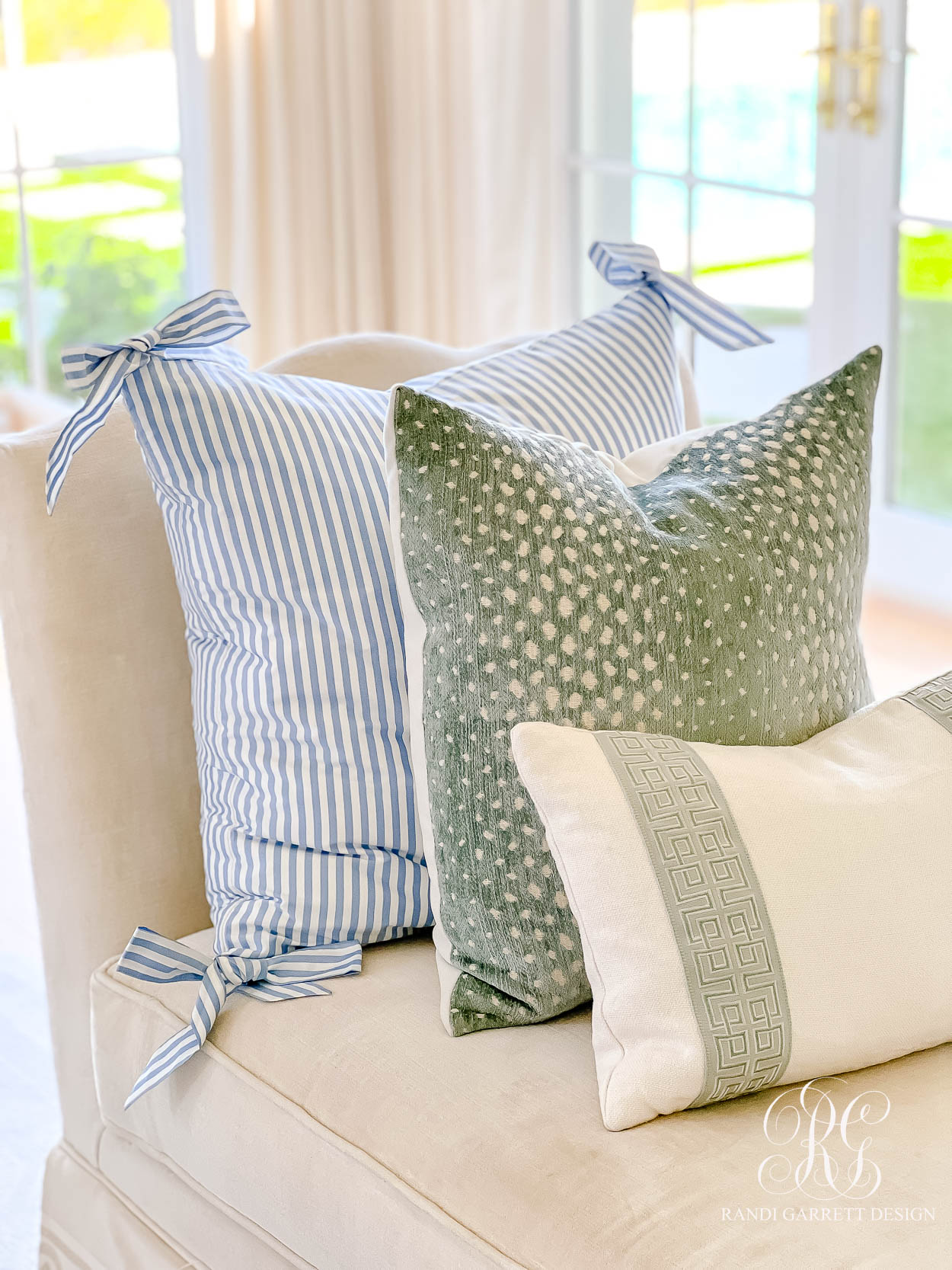 Blue and White Christmas Family Room