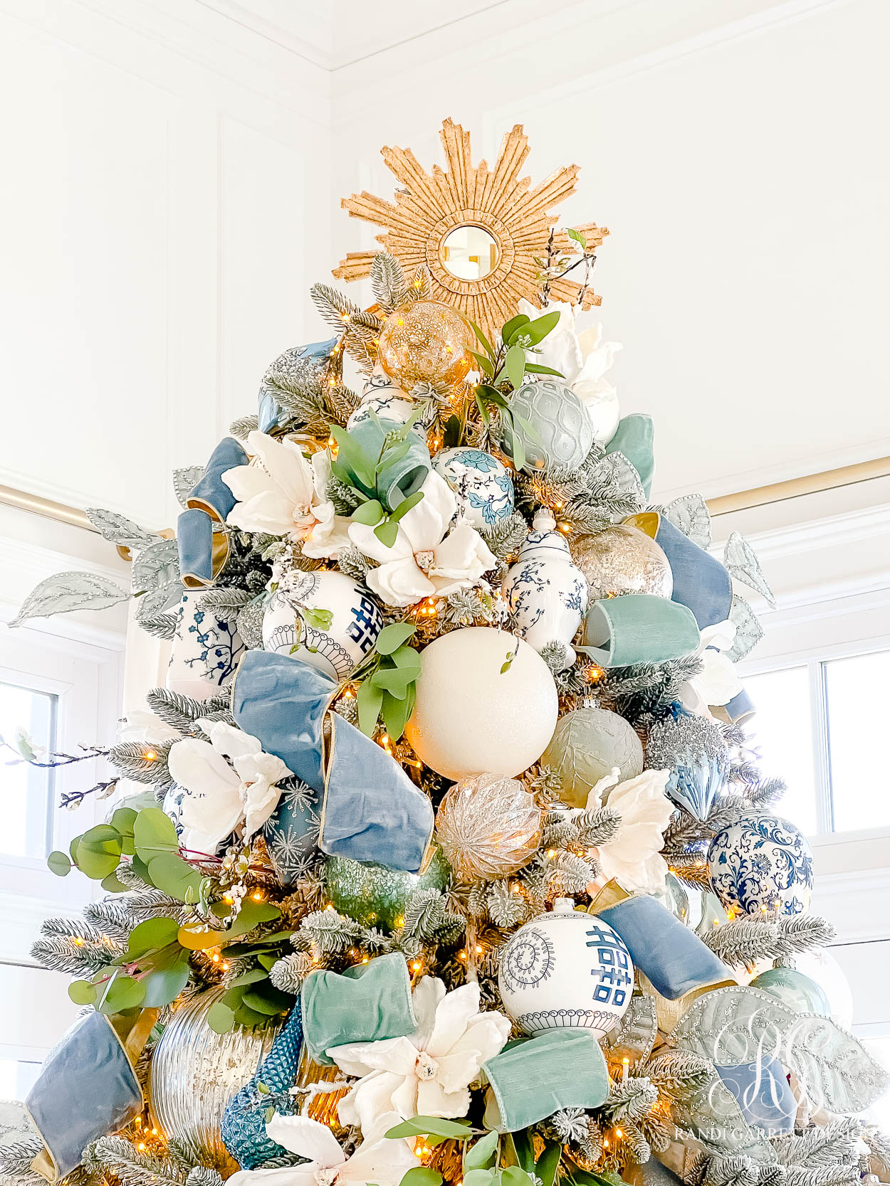 Blue and White Christmas tree