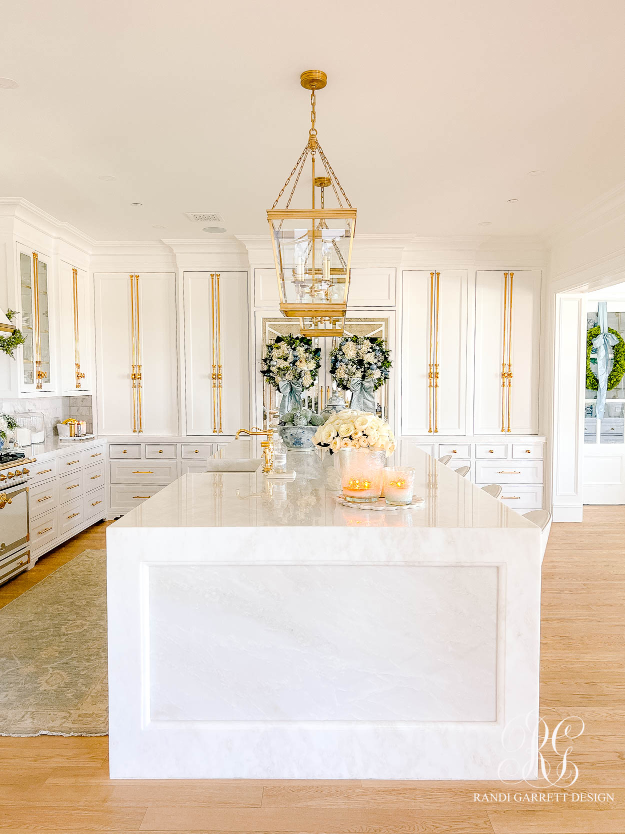 Blue and White Christmas Kitchen