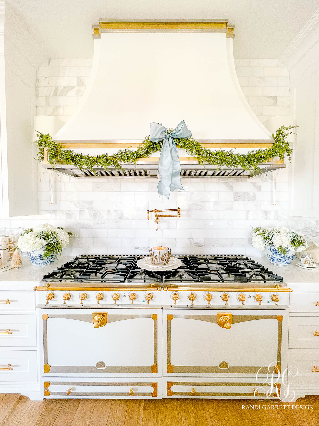 Blue and White Christmas Kitchen