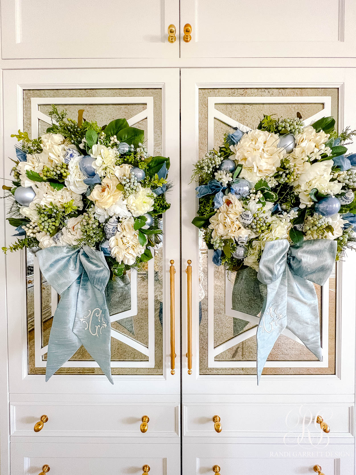 Blue and White Christmas Kitchen