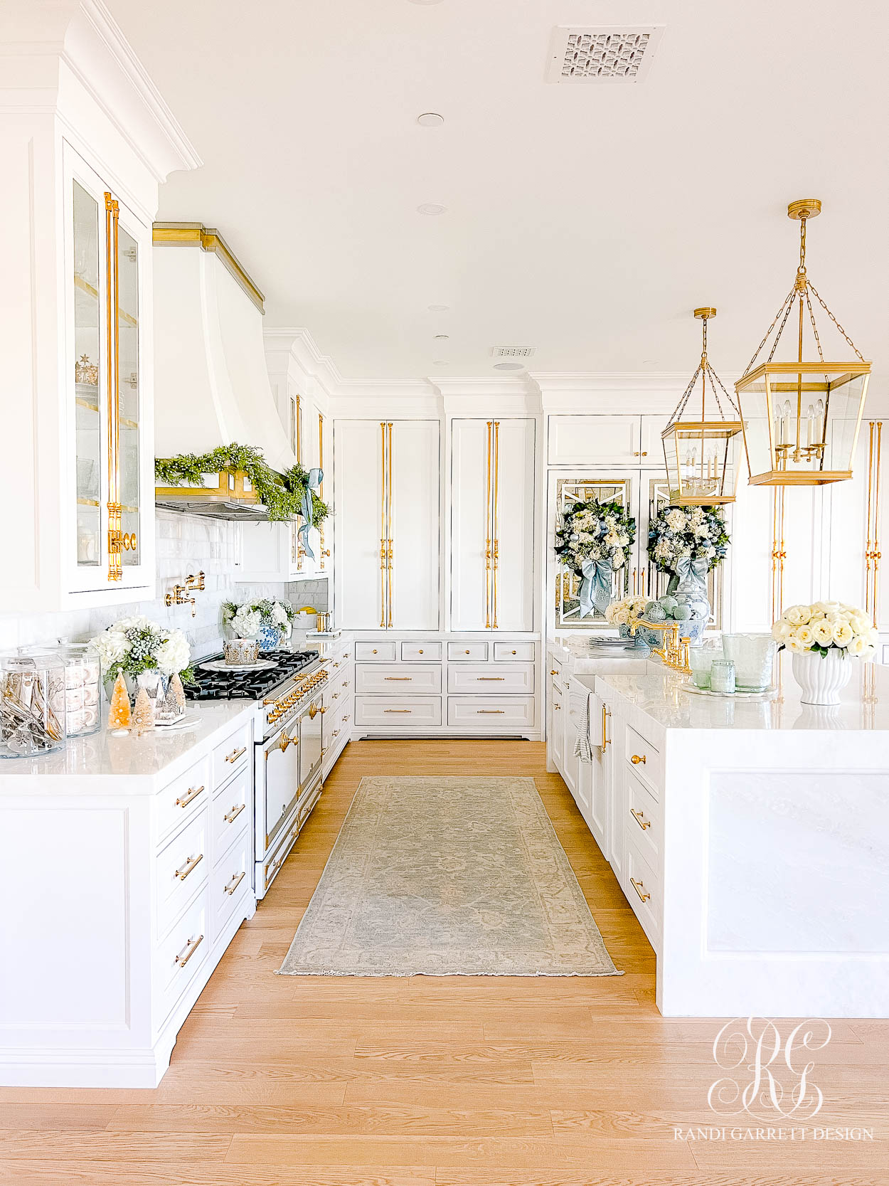 Blue and White Christmas Kitchen 