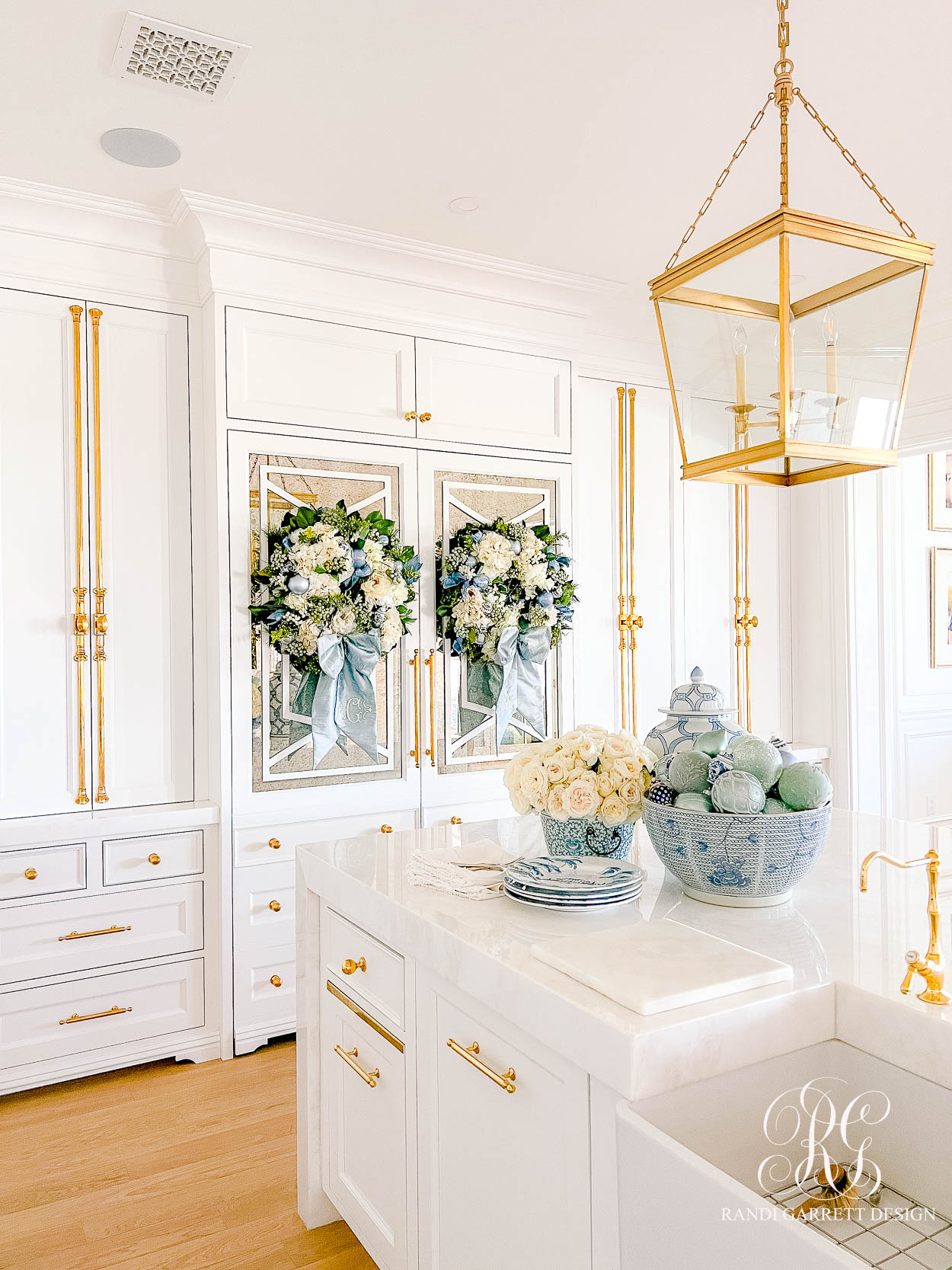 Blue and White Christmas Kitchen