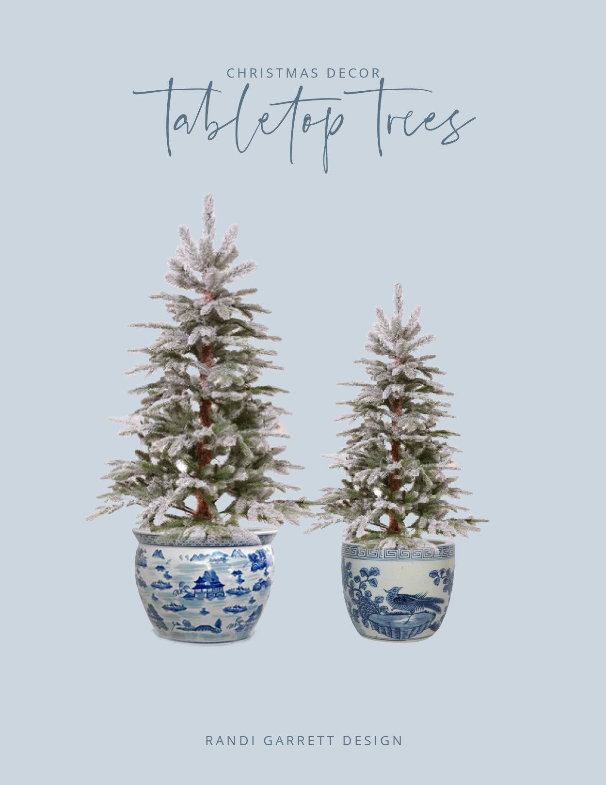table top Christmas tree chinoiserie pots