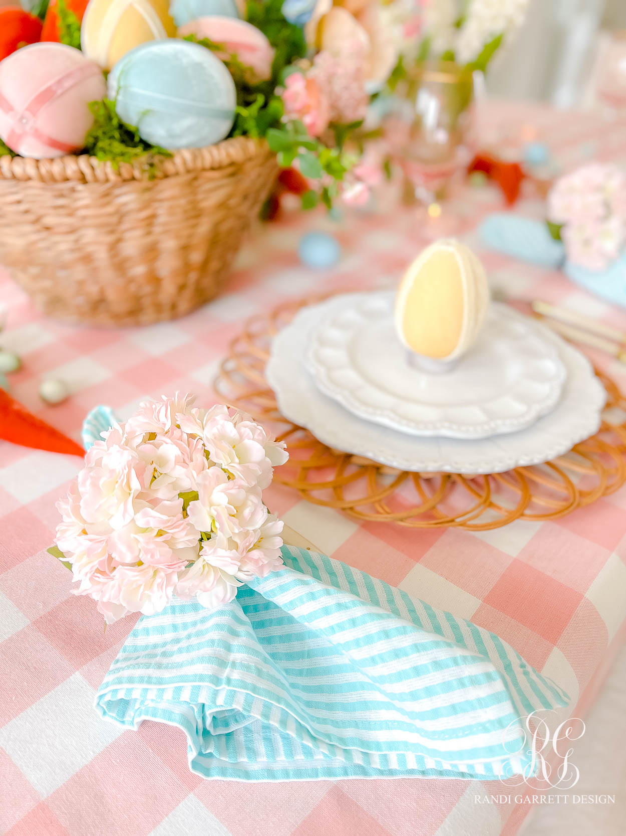Velvet Egg Easter Table cherry blossom napkin ring