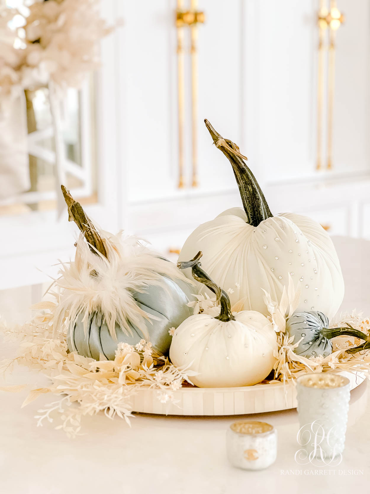 velvet pumpkins luxe fall decor