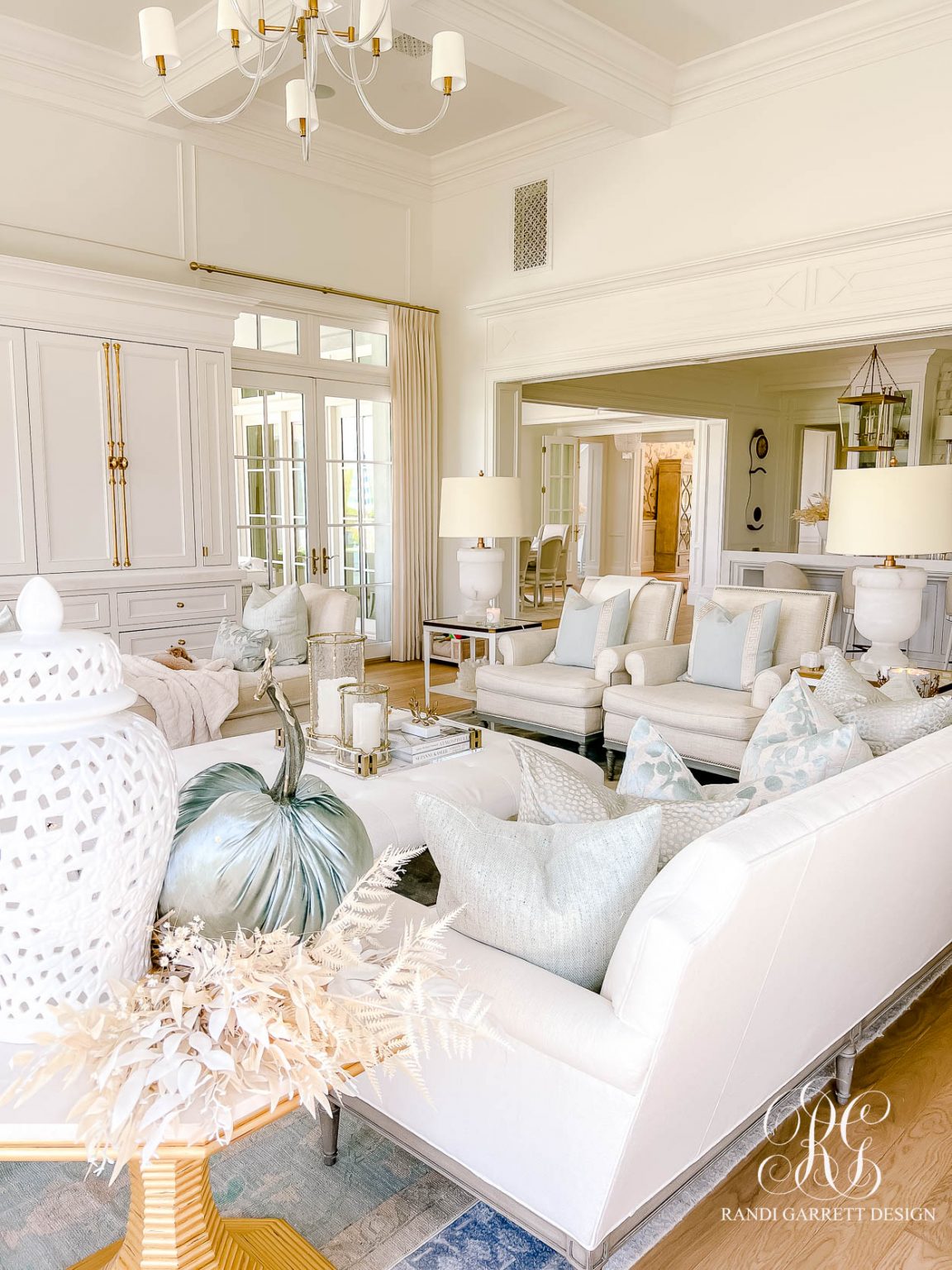Luxe Fall Family Room Decor - Randi Garrett Design
