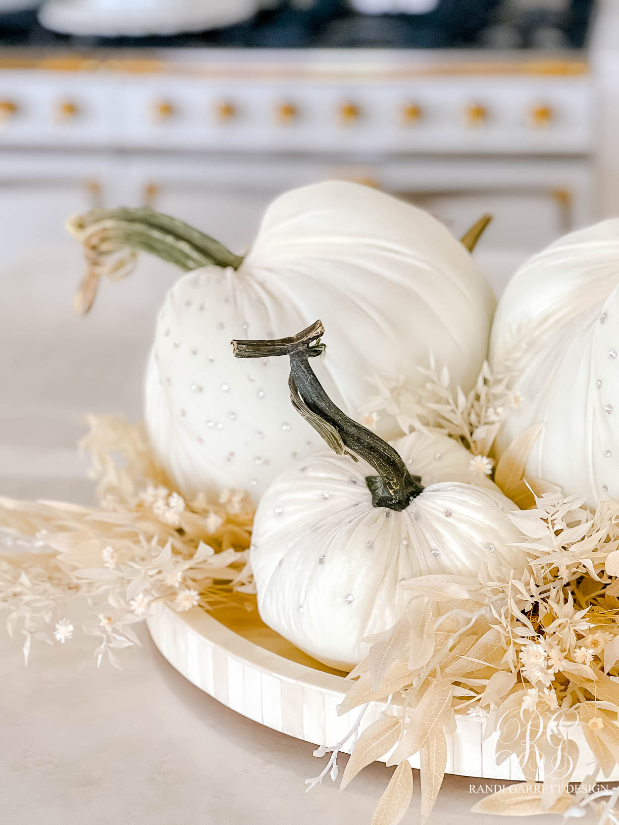 velvet pumpkins fall decorating