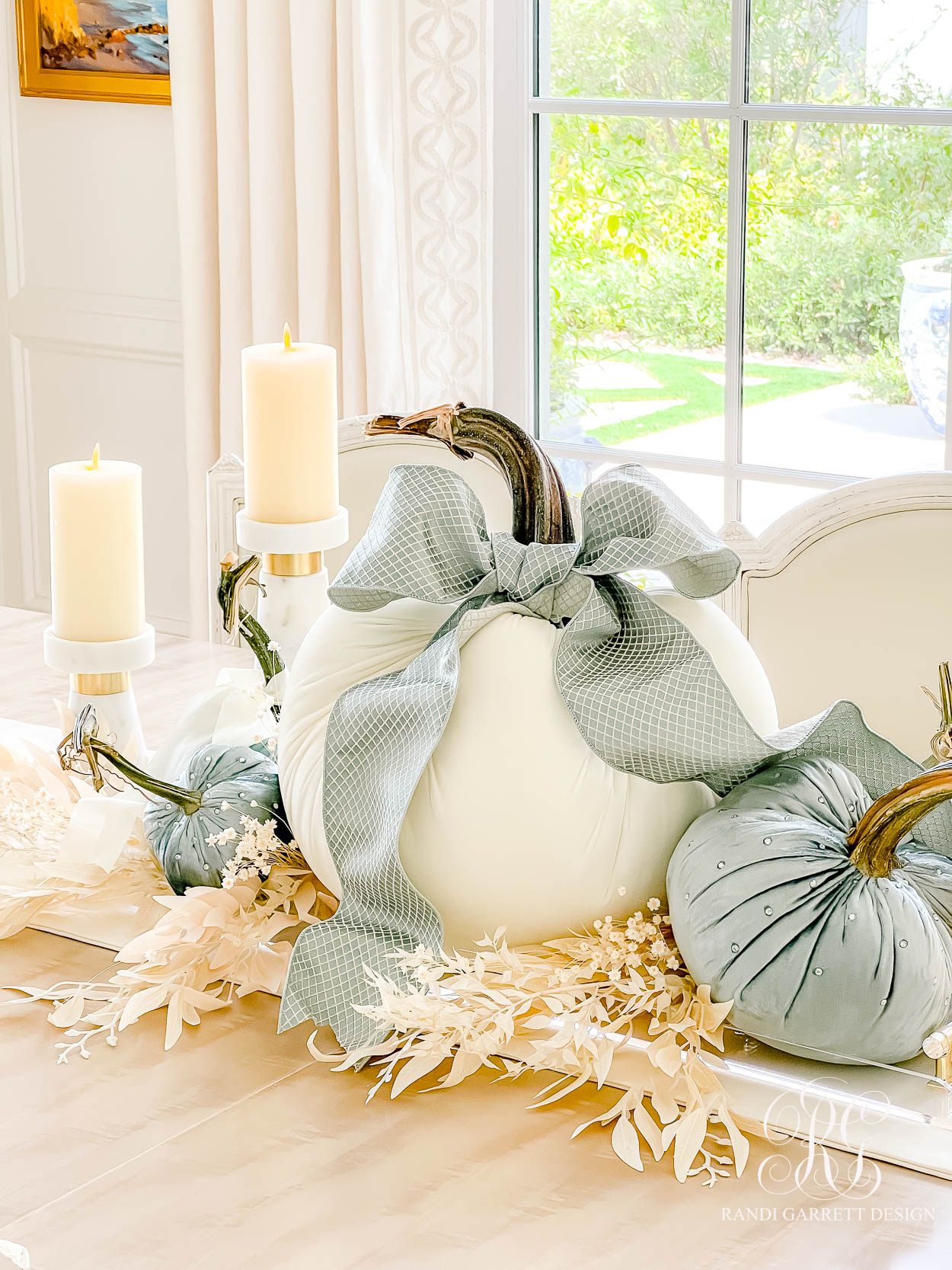 Blue and White Luxe Fall Table