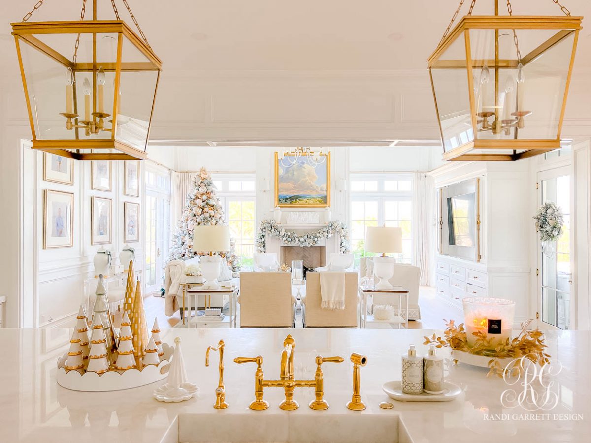 White and Gold Christmas Kitchen - Randi Garrett Design