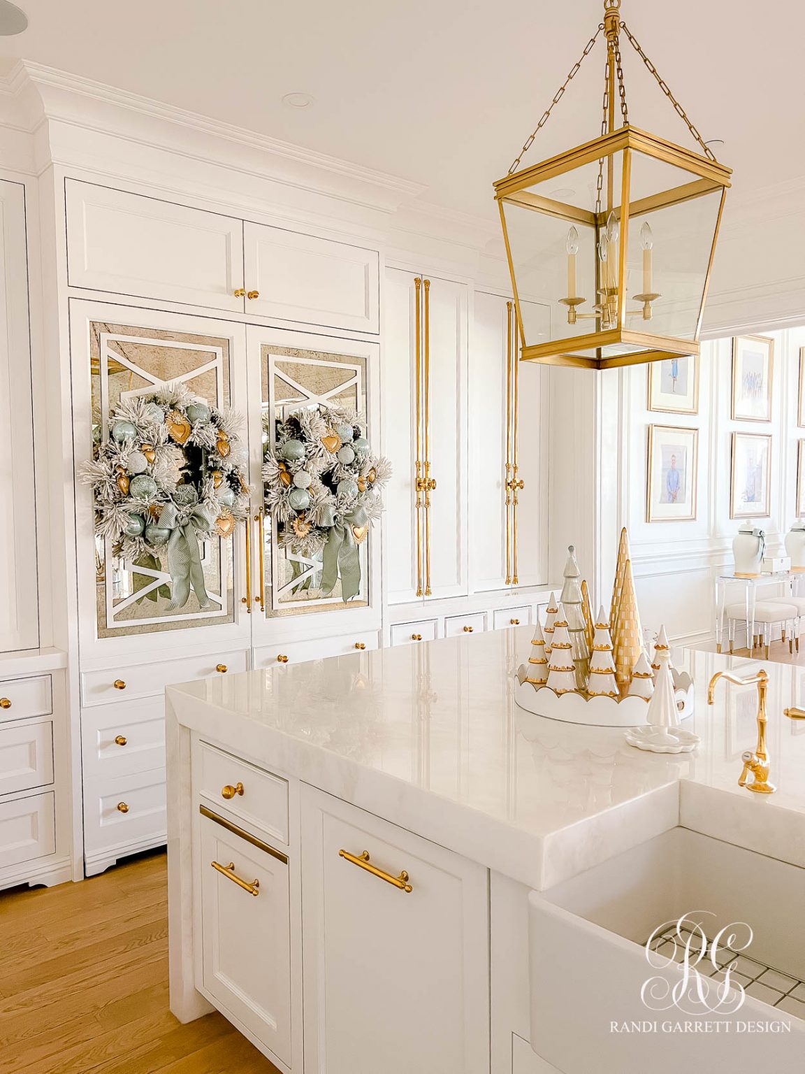 White and Gold Christmas Kitchen - Randi Garrett Design
