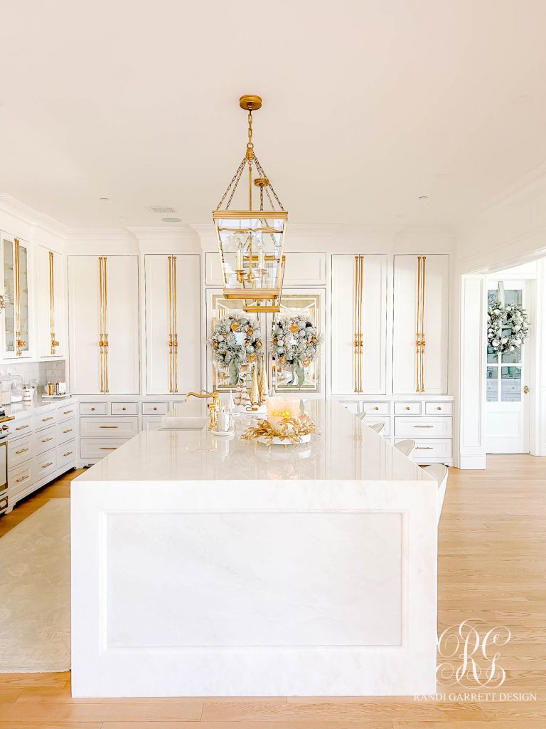 White and Gold Christmas Kitchen - Randi Garrett Design