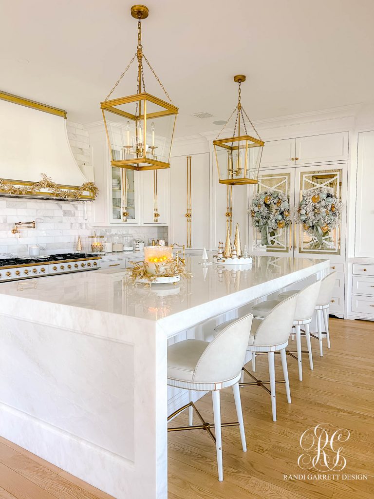 White and Gold Christmas Kitchen - Randi Garrett Design