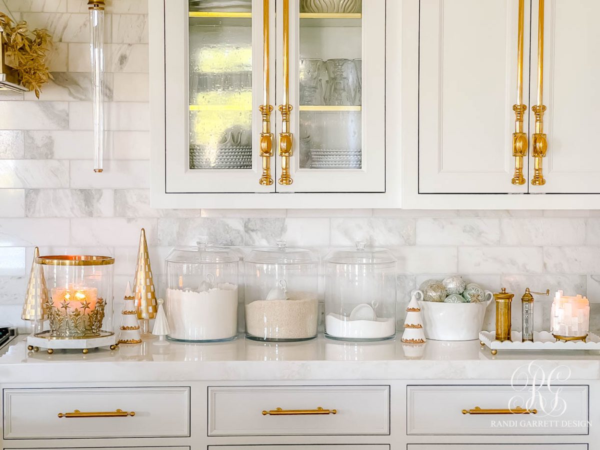 White and Gold Christmas Kitchen - Randi Garrett Design