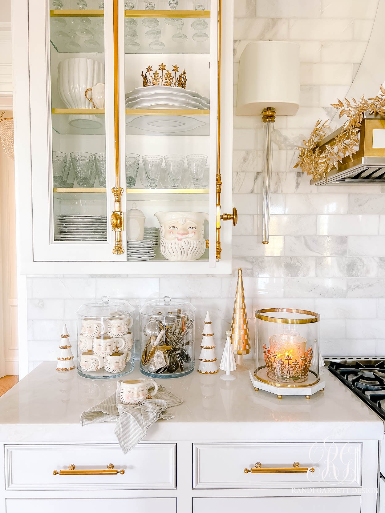 White and Gold Christmas Kitchen