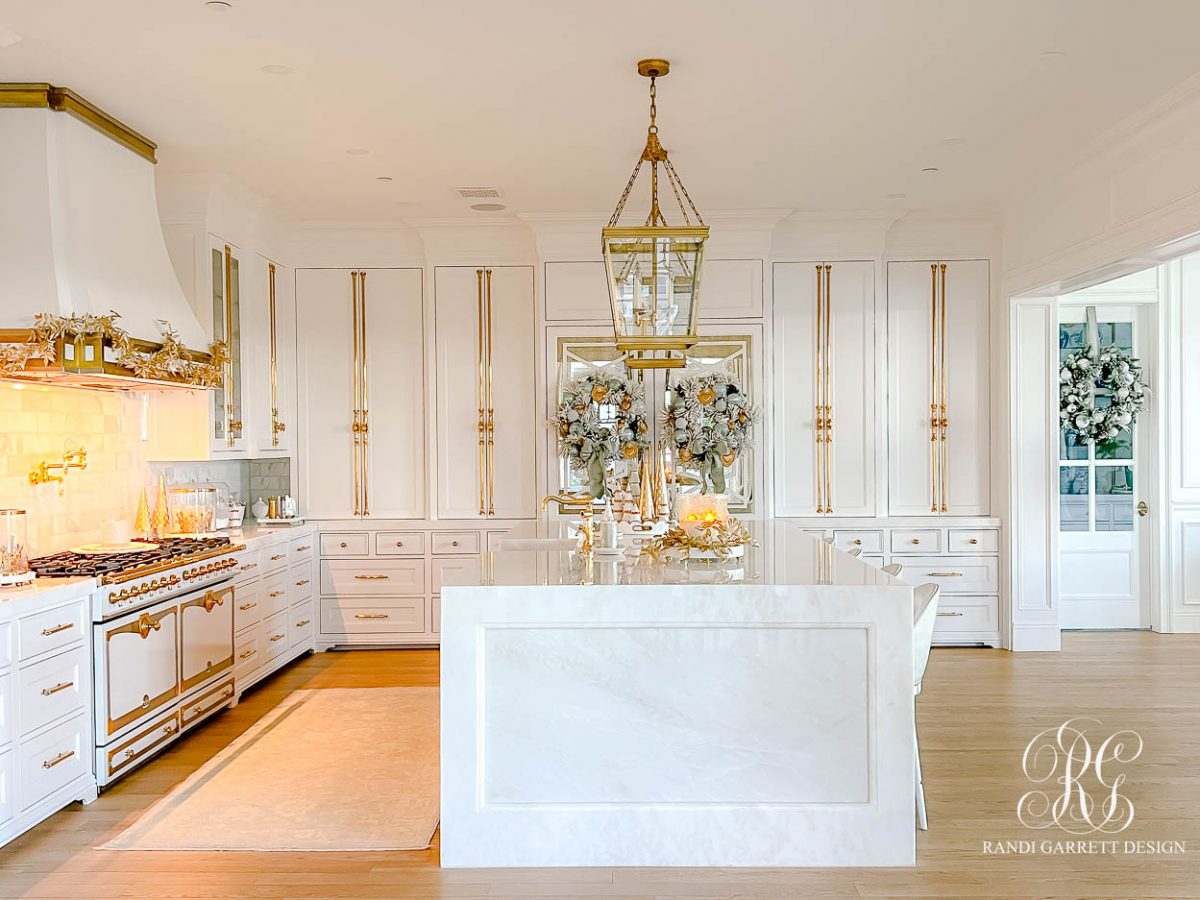 White and Gold Christmas Kitchen - Randi Garrett Design