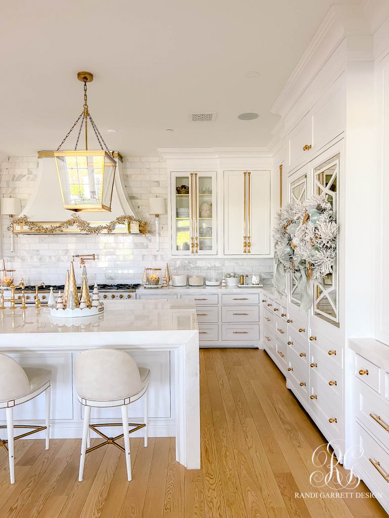 White and Gold Christmas Kitchen - Randi Garrett Design