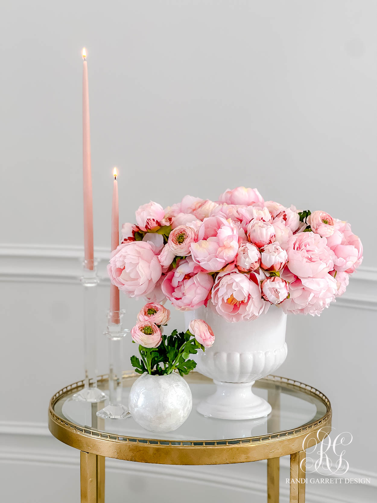 pink peony spring floral arrangement 