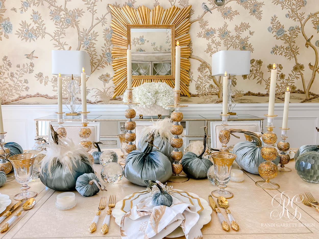 Blue and Gold Luxe Fall Table