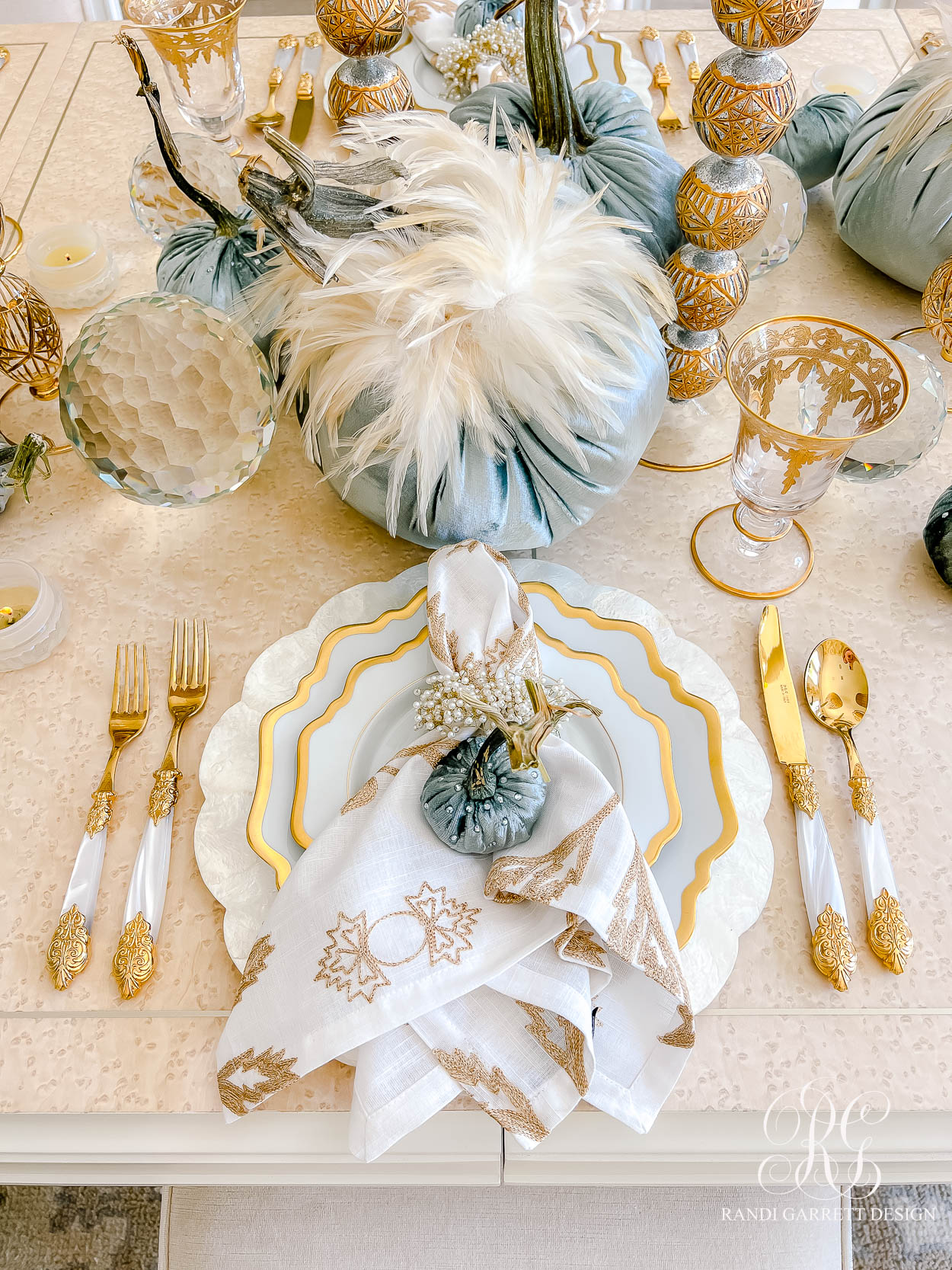 Blue and Gold Luxe Fall Blue and Gold Luxe Fall Table