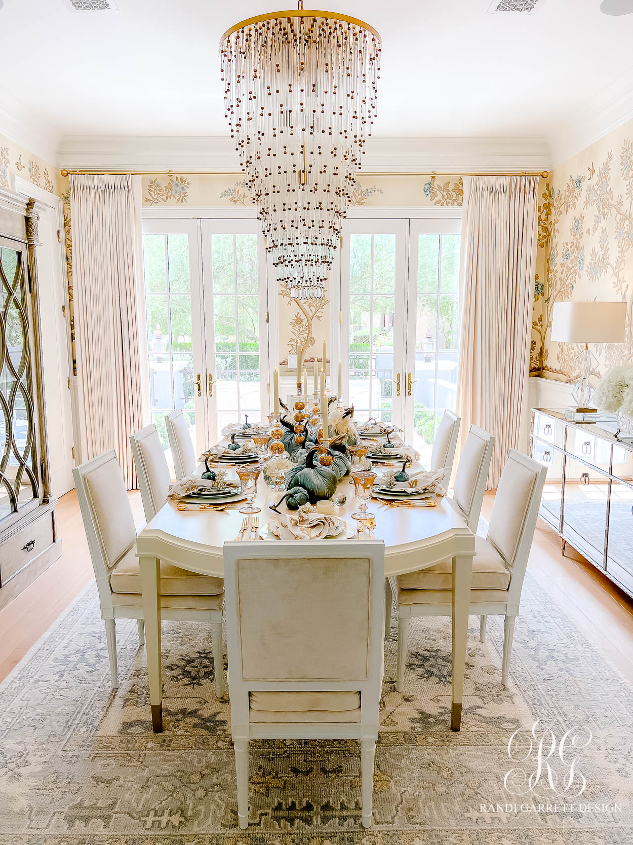 Blue and Gold Luxe Fall Table