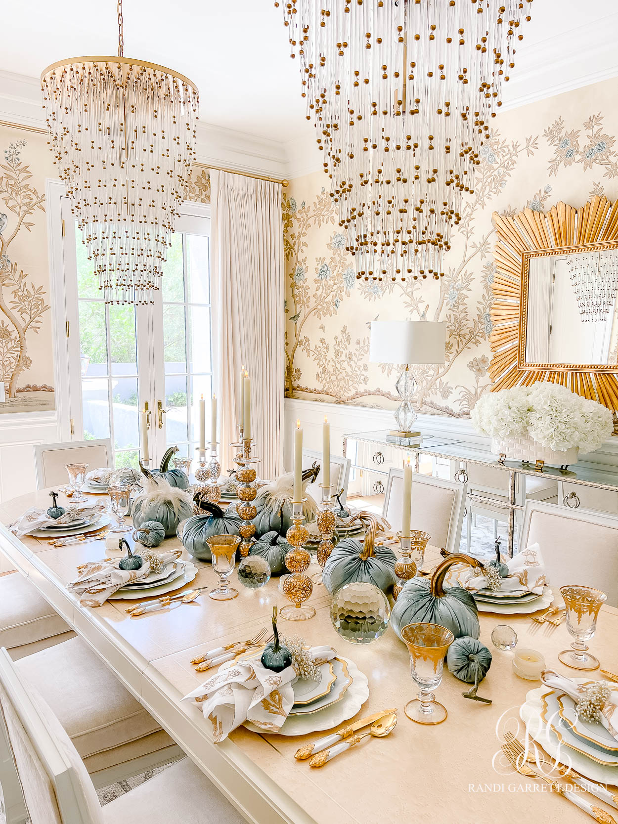 Blue and Gold Luxe Fall Table