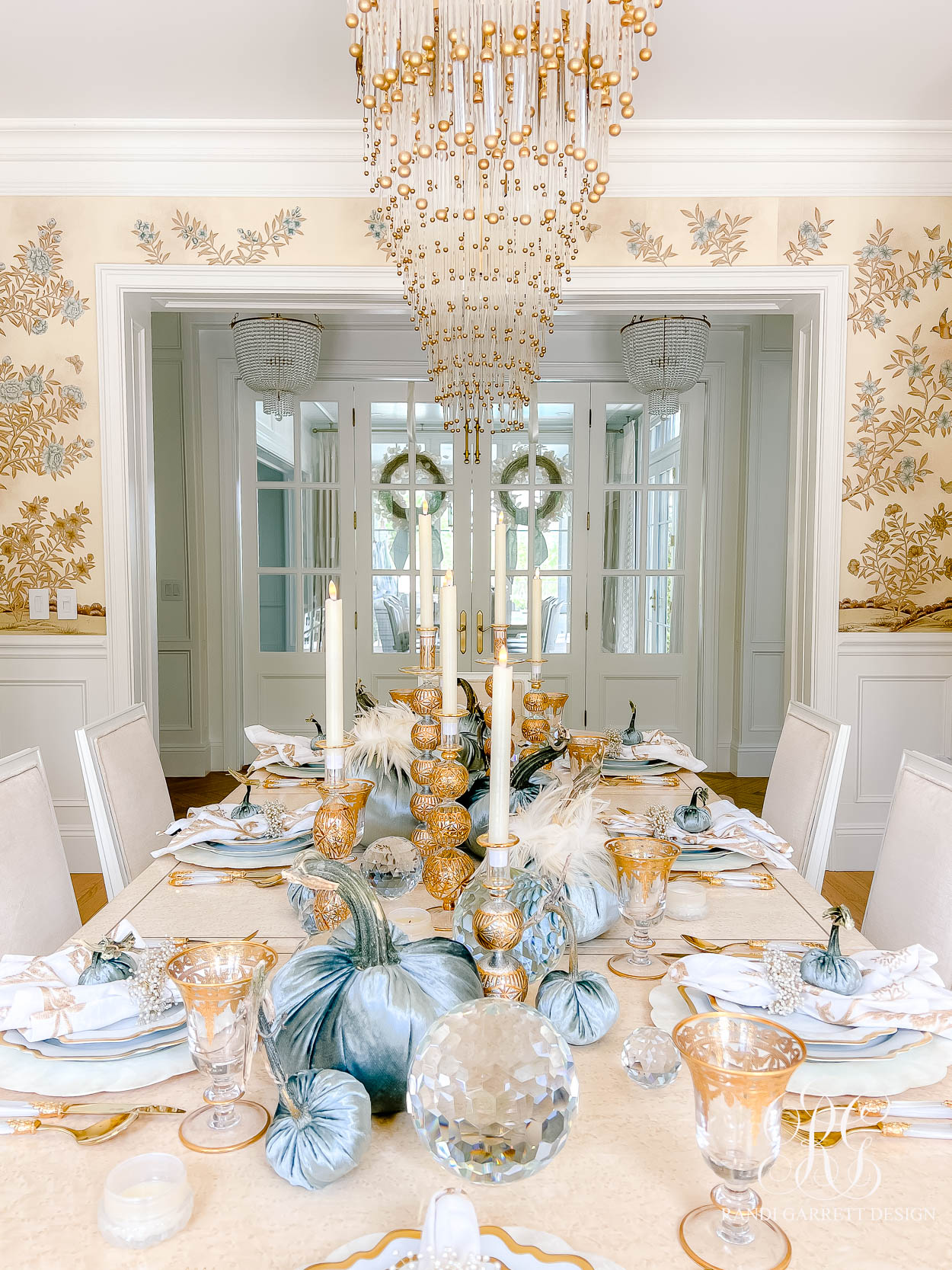 Blue and Gold Luxe Fall Table