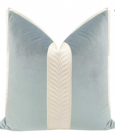 Mist Throw Pillow with Decorative Trim